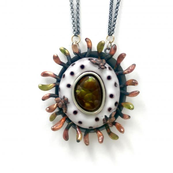 Fire Agate Bee Hive Pendant picture