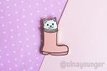 If It Fits I Sits Boot Cat 1.5" Hard Enamel Pin