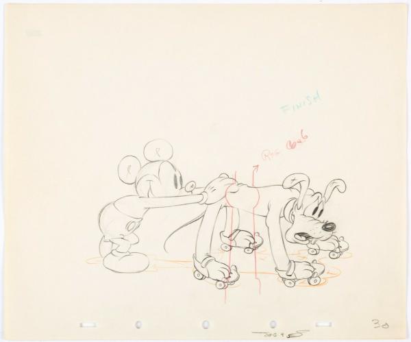 Mickey Mouse 1939 Original Production Animation Cel Drawing Disney Society Dog 2 picture