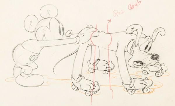 Mickey Mouse 1939 Original Production Animation Cel Drawing Disney Society Dog 2