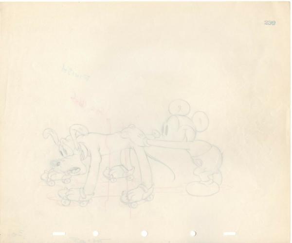 Mickey Mouse 1939 Original Production Animation Cel Drawing Disney Society Dog 2 picture