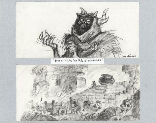 Black Cauldron 1985 Horned King Walt Disney Prod Double Animation Storyboard s