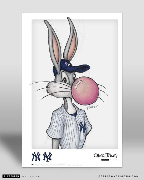 Bubblegum Bugs Sketch Yankees Variant 11x17 Art Print