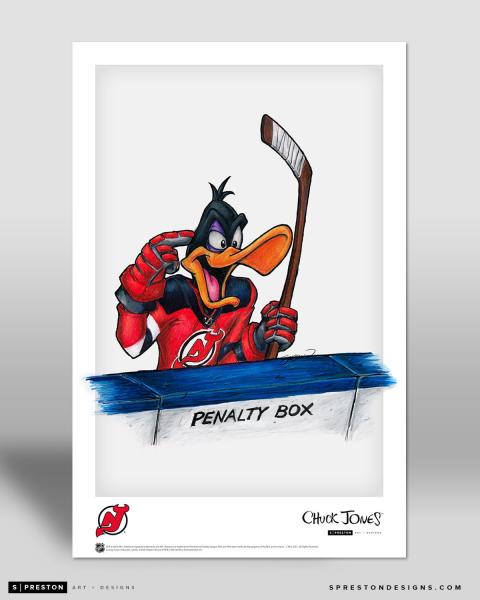 NHL Daffy Sketch Devils Variant 11x17 Art Print picture