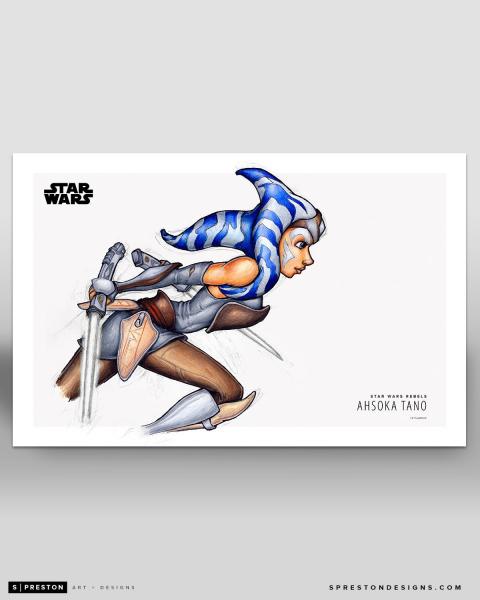 Ahsoka Sketch  17x11 Art Print