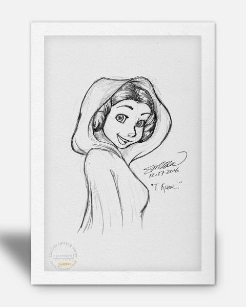 Princesss Leia Sketch  8.5x11 Art Print picture