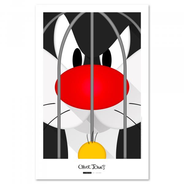 Minimalist Putty Tat Trouble 11x17 Art Print picture