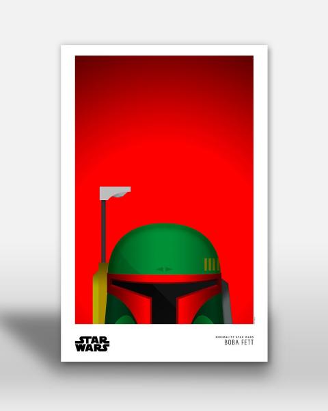 Minimalist Boba Fett 11x17 Art Print