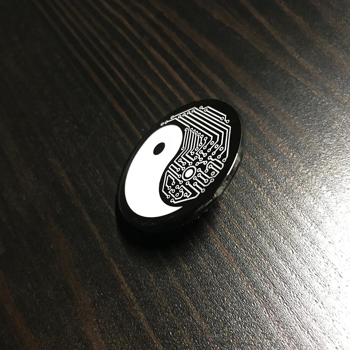 Techy Yin Yang Enamel Pin picture