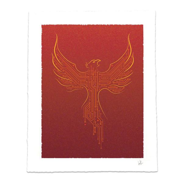 Techy Phoenix Art Print