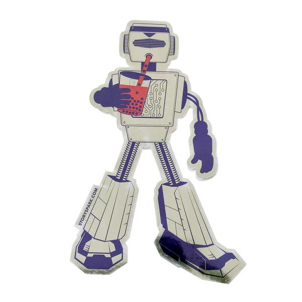 Boba Bot Mirrored Die Cut Sticker