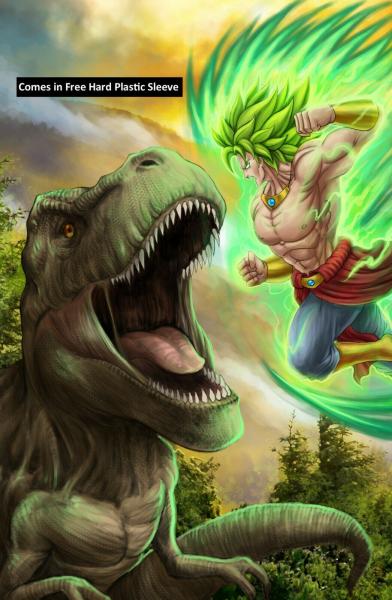 Super Saiyan Broly vs. T-Rex Art Print picture