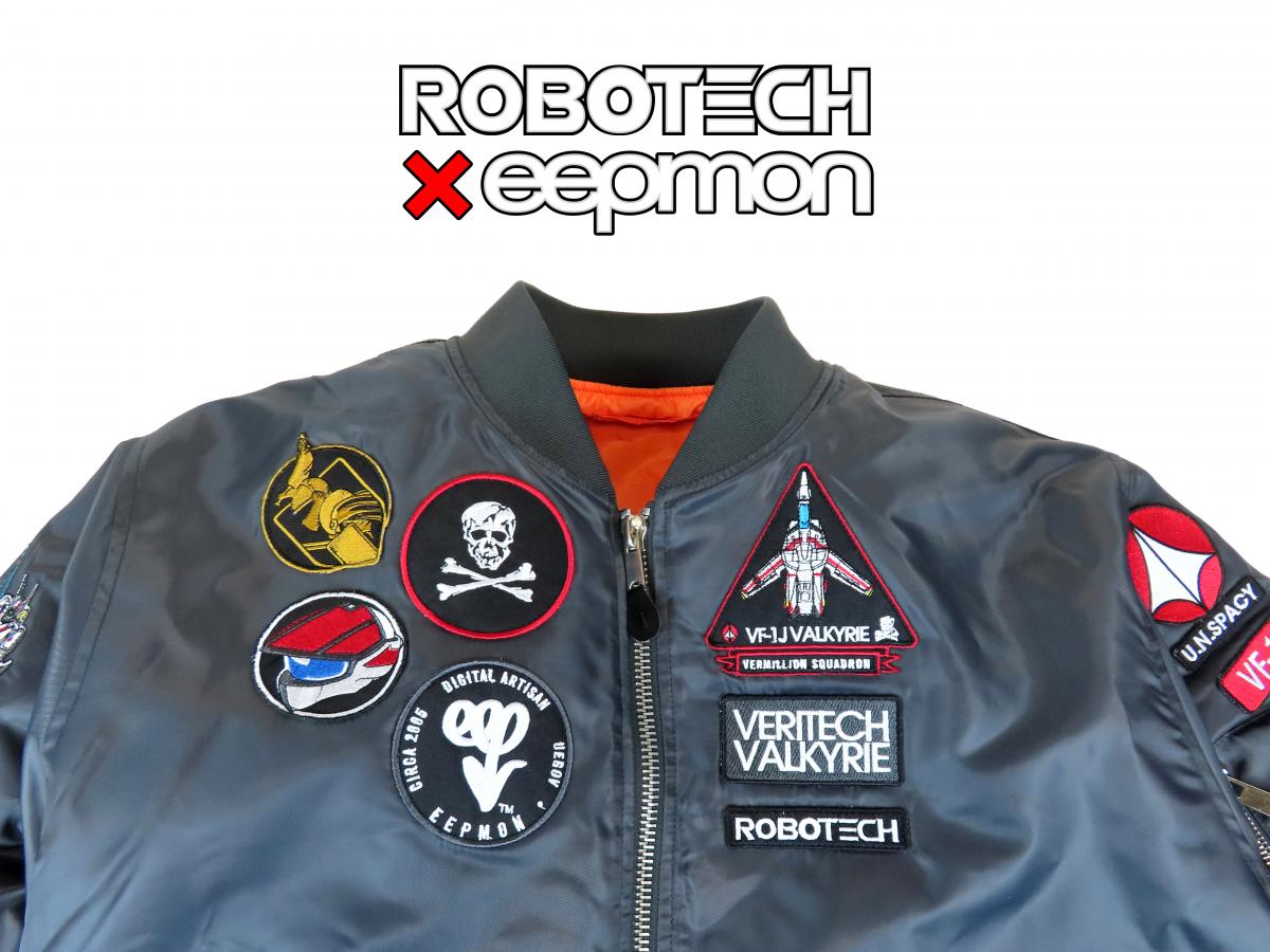 Robotech X Eepmon - VF-1J Rick Hunter (GREY) & VF-1S Skull Leader (BLACK) Aviator Flight Jackets (Each Sold Separately) picture