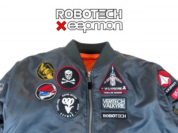Robotech X Eepmon - VF-1J Rick Hunter (GREY) & VF-1S Skull Leader (BLACK) Aviator Flight Jackets (Each Sold Separately) picture