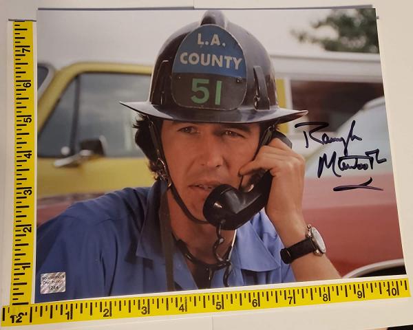 Randolph Mantooth (Johnny Gage) 8in x 10in AUTOGRAPH Photo Emergency In field (Black Ink)