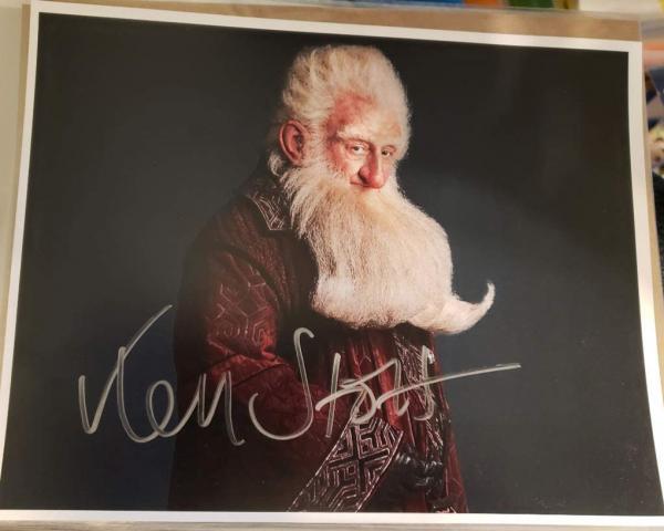 Ken Stott (Balin) 8.5in x 11in AUTOGRAPH Photo The Hobbit: An Unexpected Journey Silver-ink READ