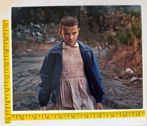Millie Bobby Brown (Eleven) 8 inches x 10inch AUTOGRAPH Photo Stranger Things Standing Black Ink
