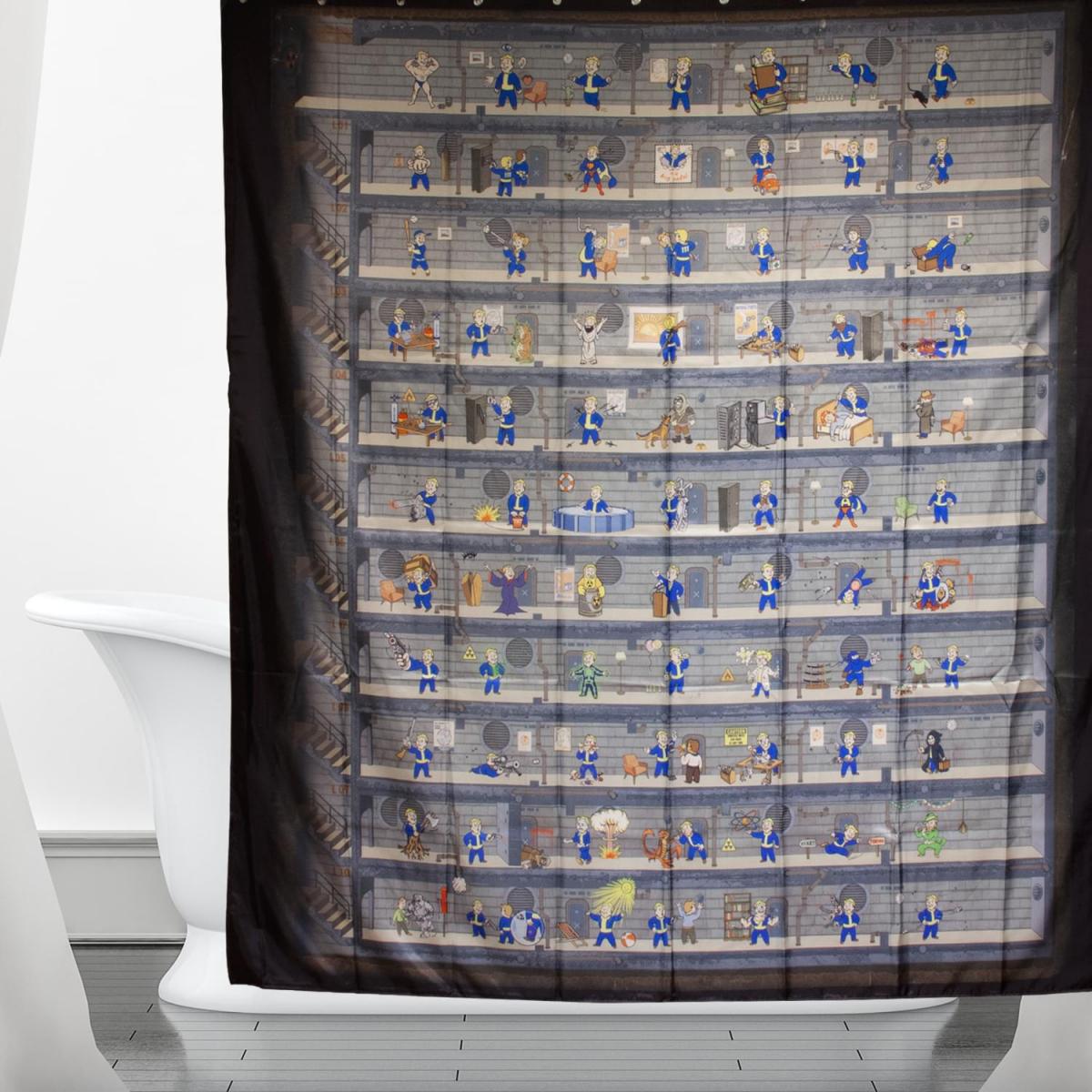 Fallout Perks Plastic Shower Curtain picture