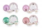 Disney Princess Themed 16 Piece Ceramic Dinnerware Set Collection 2 | Plates, Bowls, Mugs
