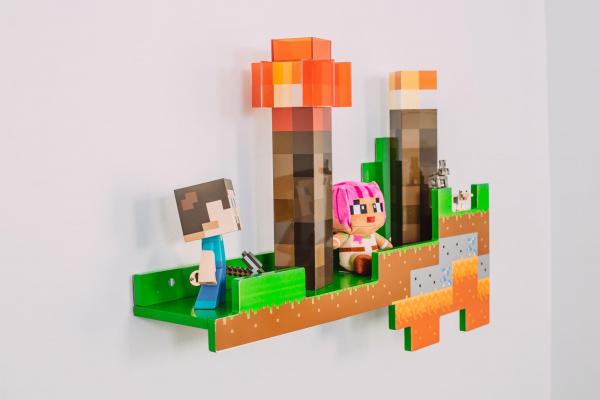 Minecraft Overworld Wall Shelf | 2 Feet Long | Holds 15lbs picture