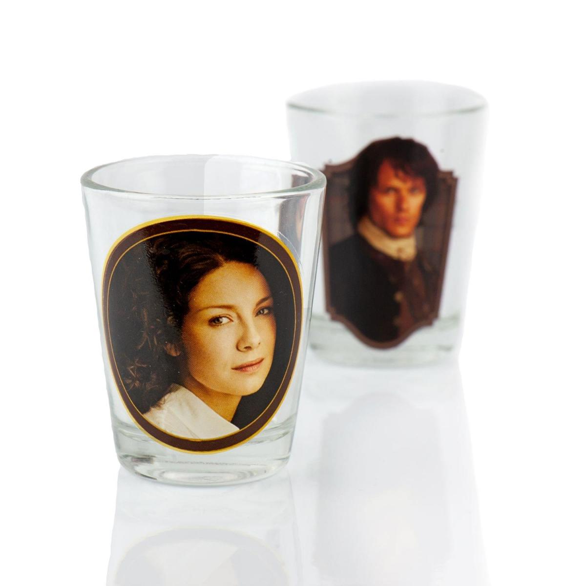 Outlander Jamie and Claire Fraser Shot Glass 2-Pack picture