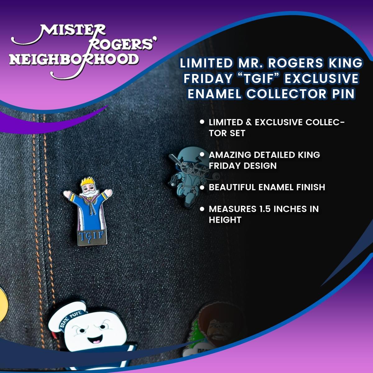 Mister Rogers King Friday TGIF Exclusive Enamel Pin picture
