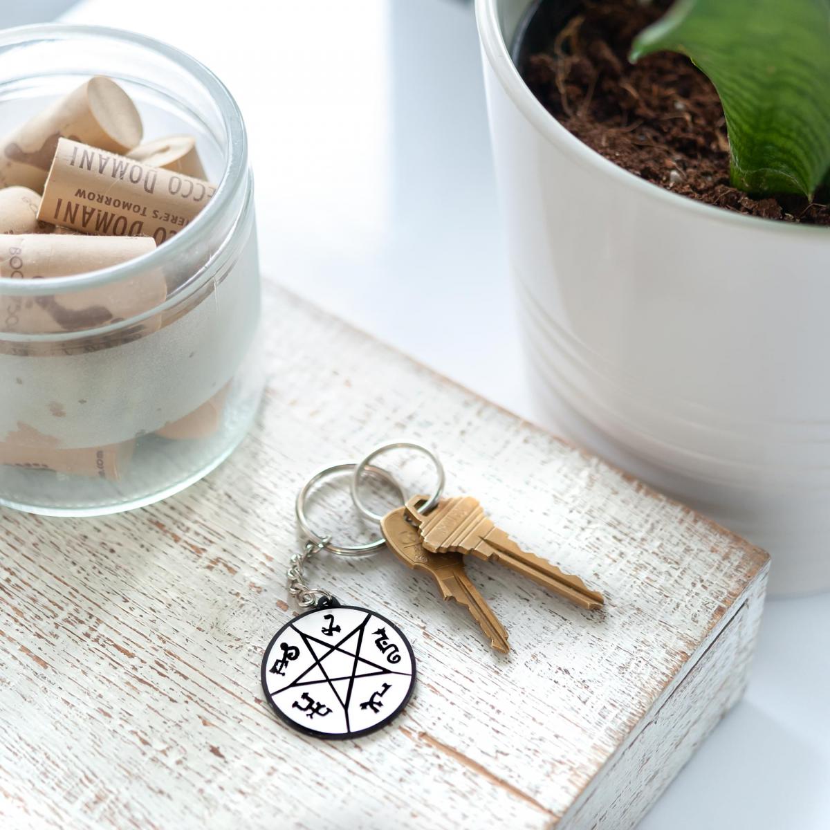 Supernatural Devil's Trap Soft Enamel/Metal Key Chain picture