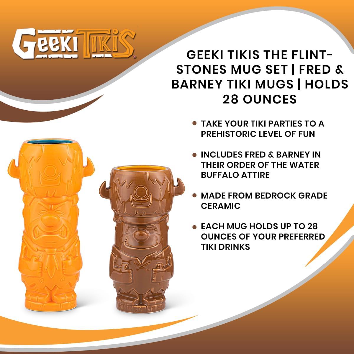 The Flintstones Fred & Barney 28oz Geeki Tiki Mug Set picture