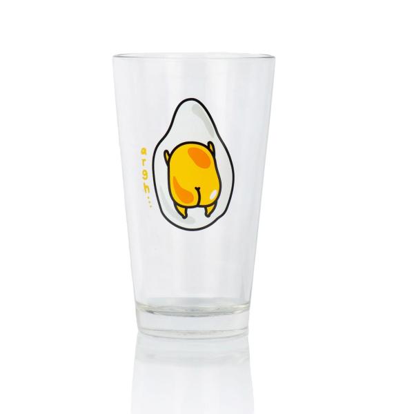 Gudetama the Lazy Egg 16oz Pint Glass - Egg Butt ARGH picture