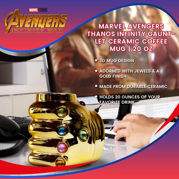 Marvel Infinity Gauntlet 20oz Ceramic Molded Coffee Mug picture