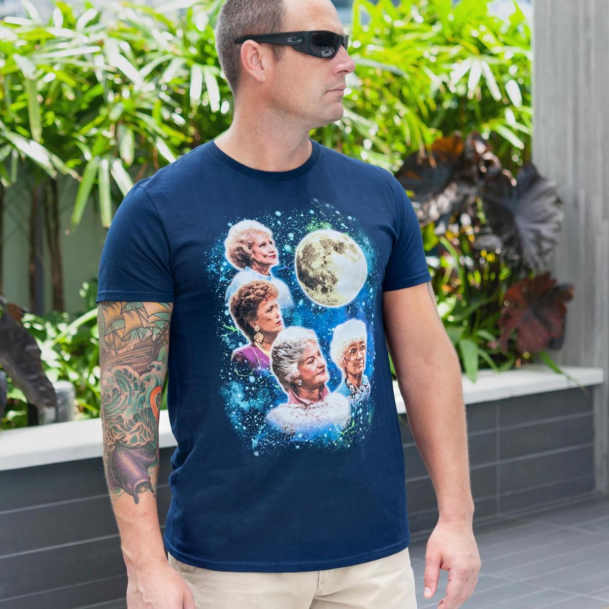 Golden Girls Super Vintage Moon Men's Navy T-Shirt - SM picture