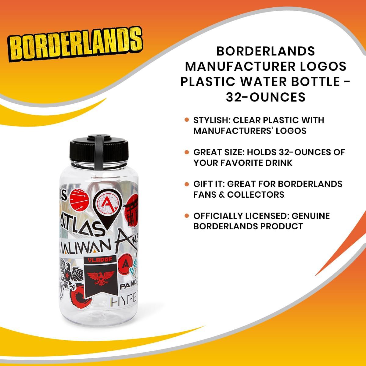 Borderlands Manufacturer Logos 32oz Plastic Water Bottle picture