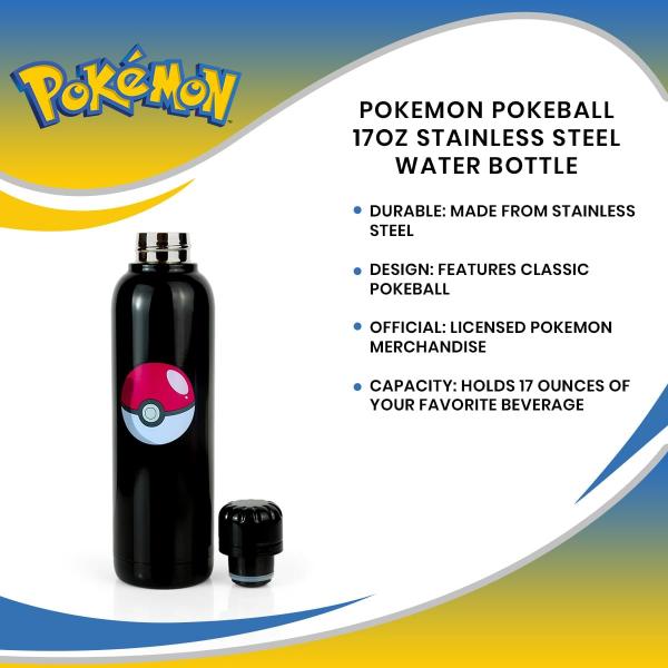 Pokemon Pokeball 17oz Stainless Steel Water Bottle picture