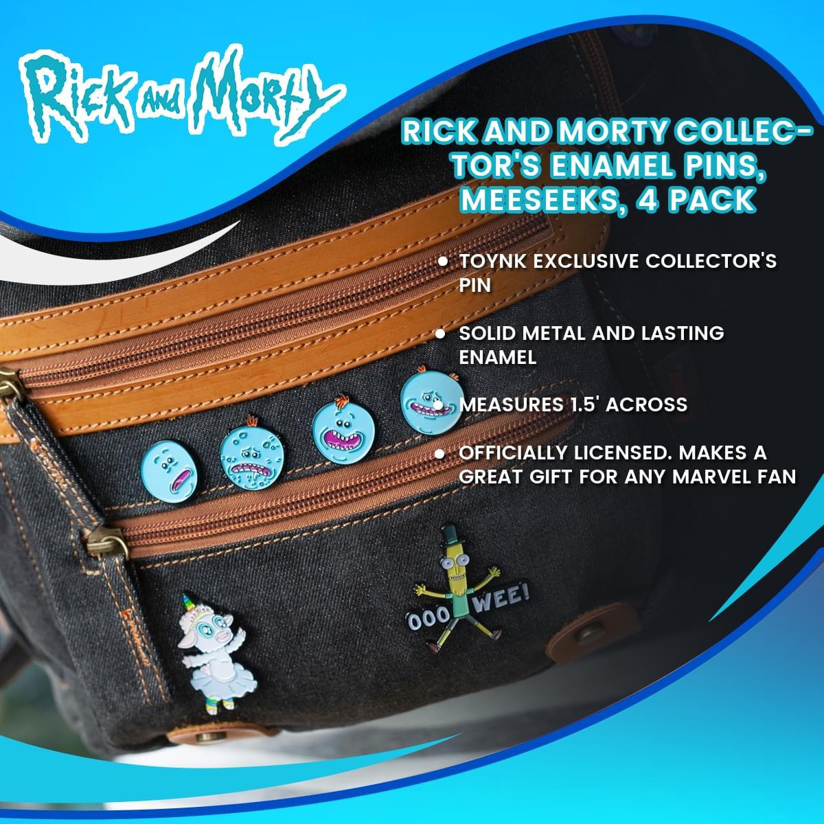 Rick and Morty Meeseeks Exclusive Enamel Pin 4-Pack picture