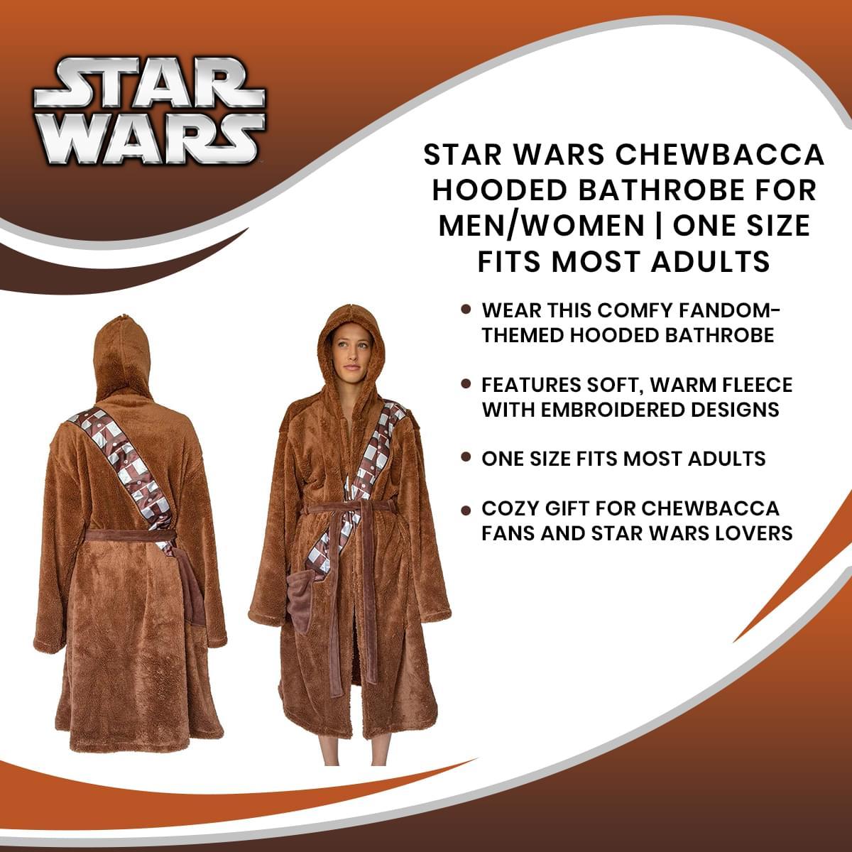 Star Wars Chewbacca Adult Fleece Hooded Robe picture