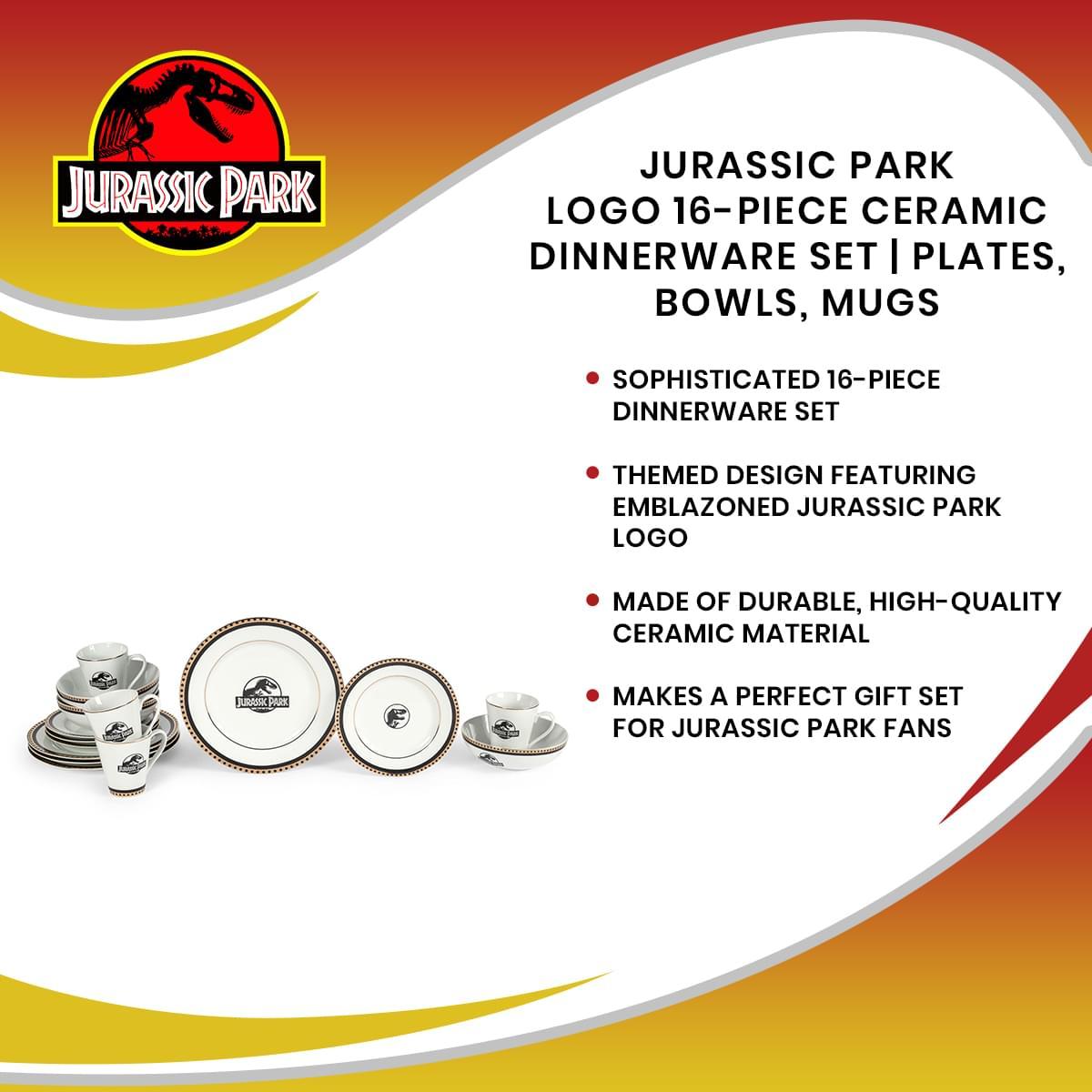 Jurassic Park 16 Piece Ceramic Dinnerware Set picture