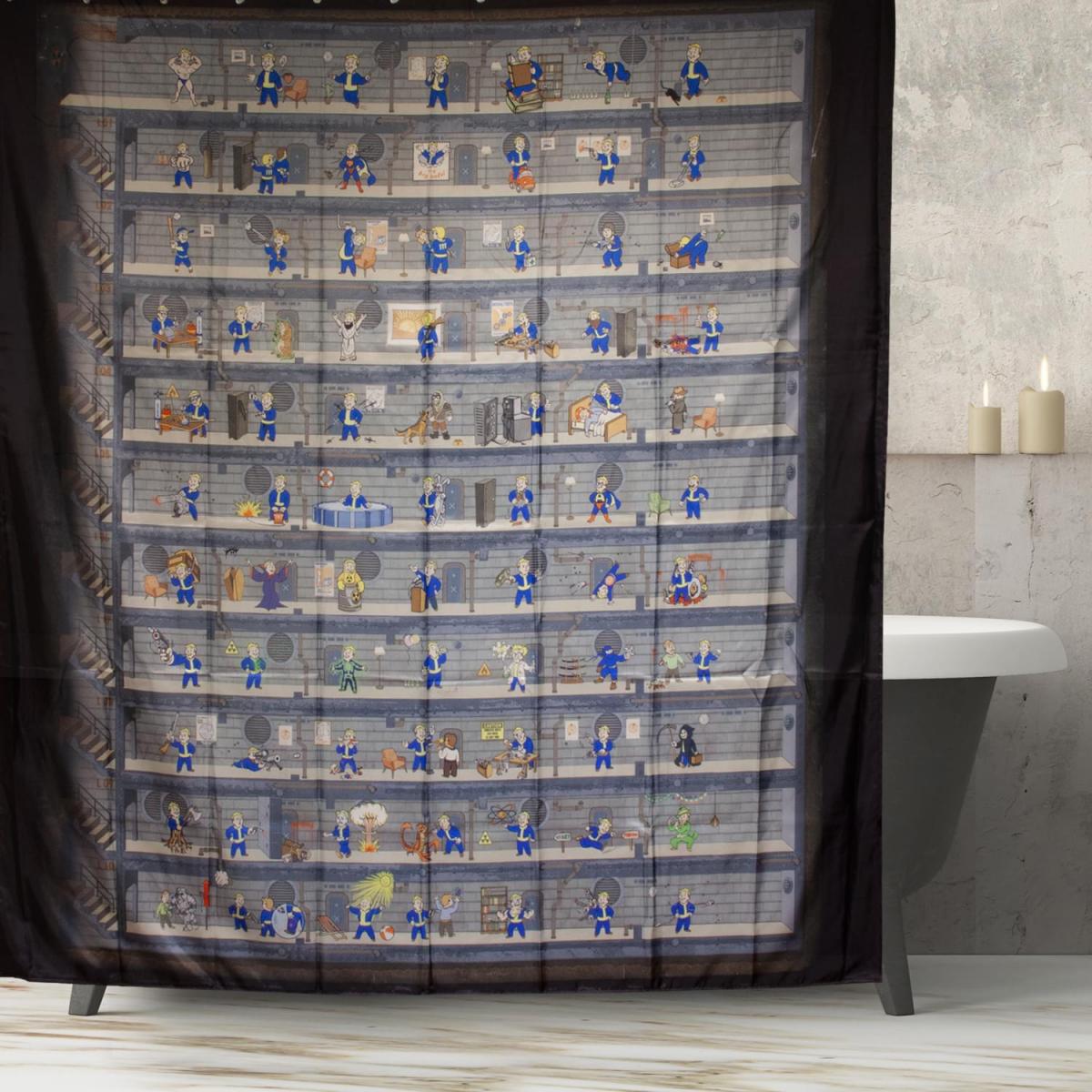 Fallout Perks Plastic Shower Curtain picture