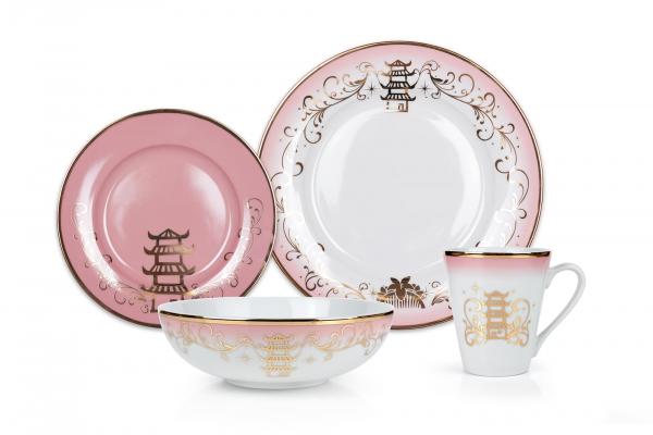 Disney Princess Themed 16 Piece Ceramic Dinnerware Set Collection 2 | Plates, Bowls, Mugs picture