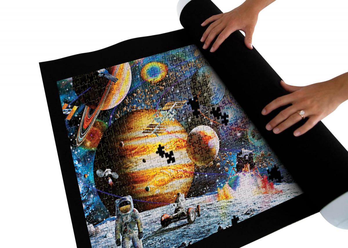 Roll Up 46x26 Inch Felt Jigsaw Puzzle Mat | Fits 1500 Pieces picture