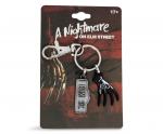 Nightmare On Elm Street Sign and Freddy Glove Metal Keychain