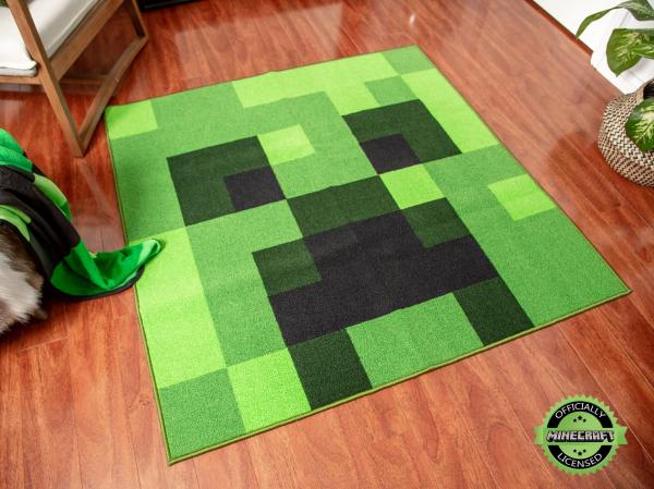 Minecraft Green Creeper 52 Inch Square Area Rug picture