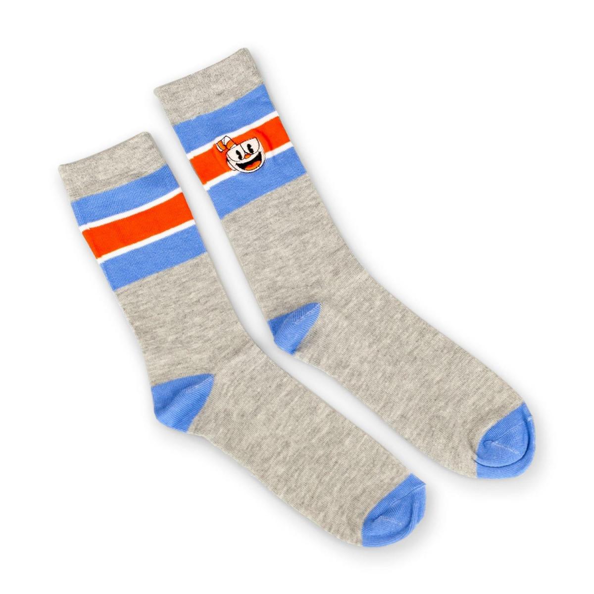 Cuphead Exclusive Striped Grey Crew Socks picture