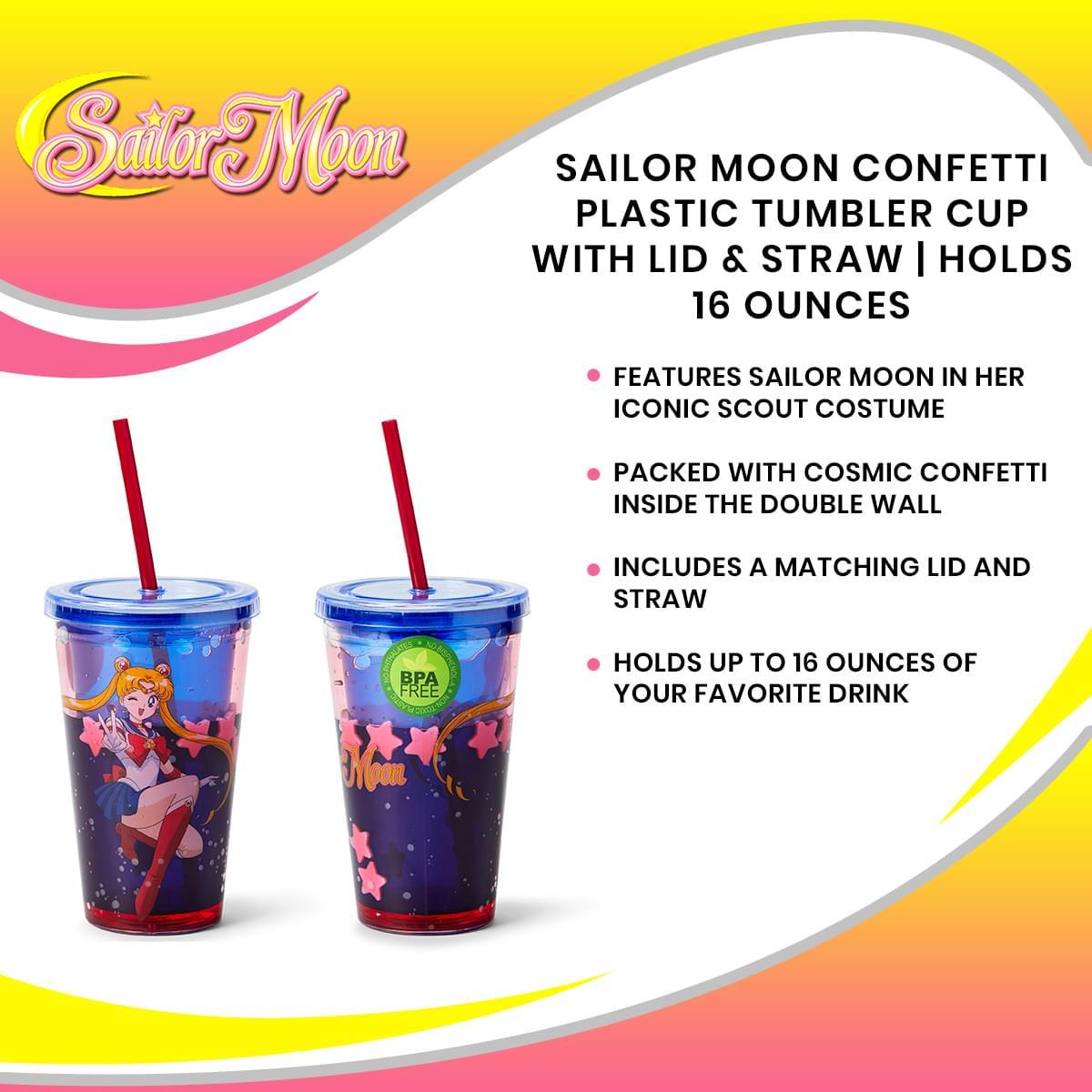 Sailor Moon Confetti 16oz Carnival Cup w/ Lid & Straw picture