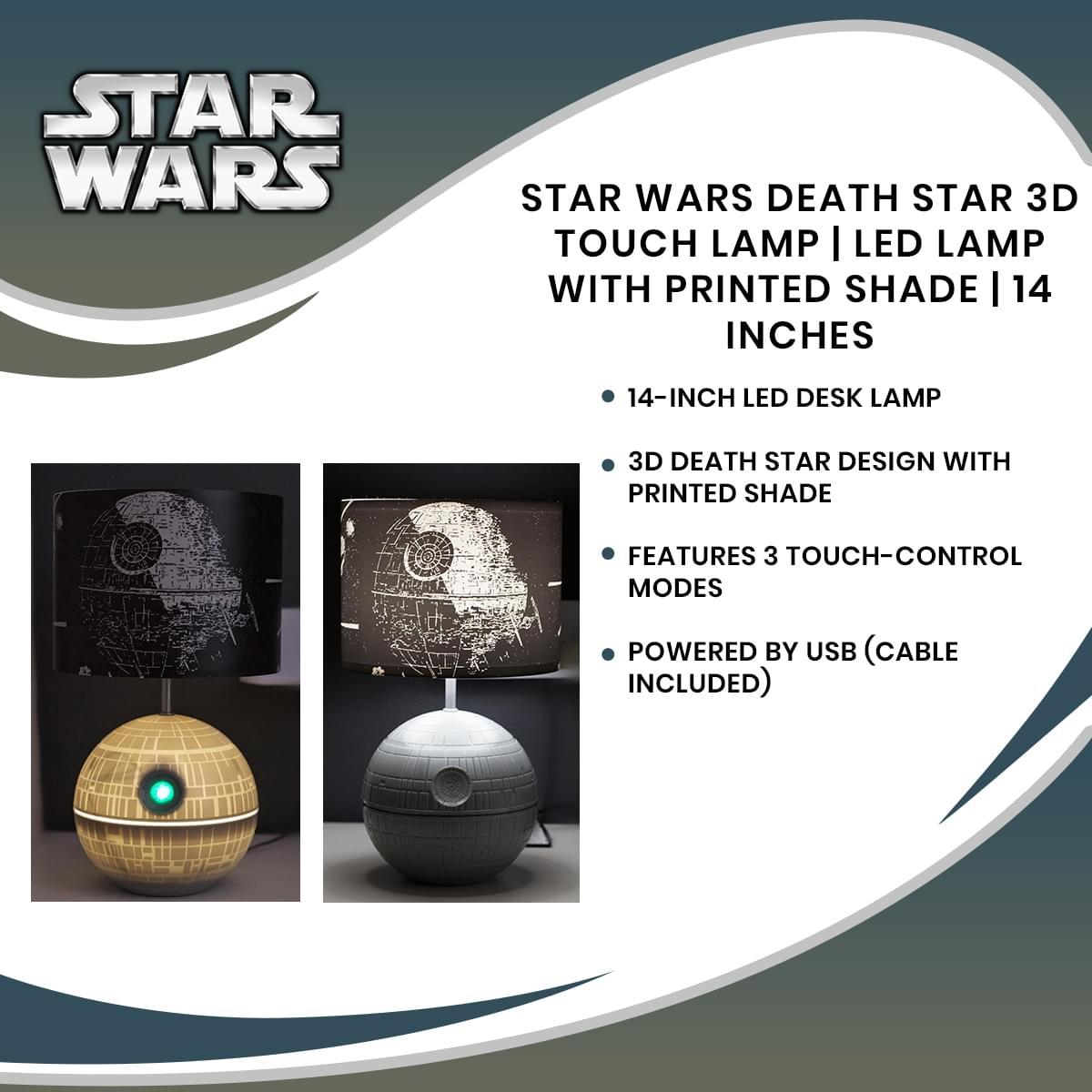 Star Wars 3D Death Star LED Desk Lamp w/ Printed Shade picture