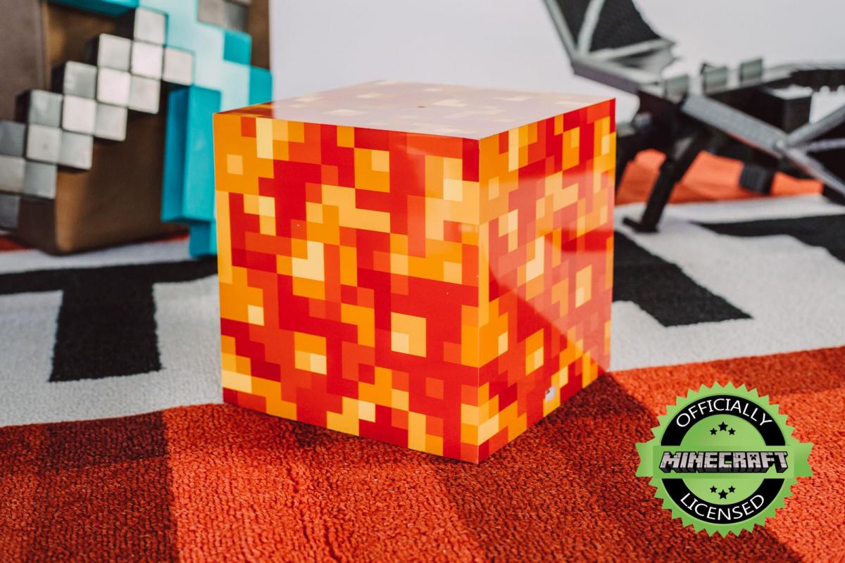 Minecraft Lava Block 6 Inch LED Mood Light Cube picture