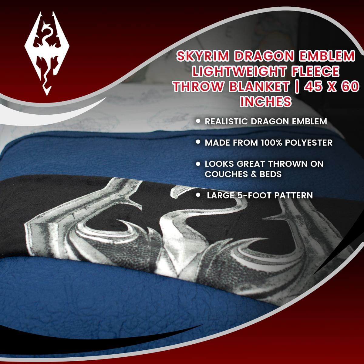 Skyrim Dragon Emblem 45" x 60" Throw Blanket picture