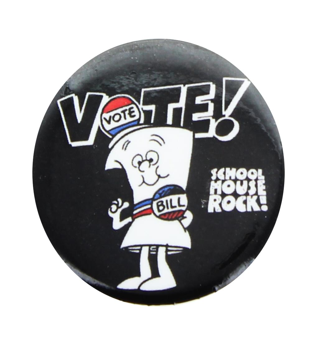 Schoolhouse Rocks Just A Bill "Vote!" Collectible Button Pin picture