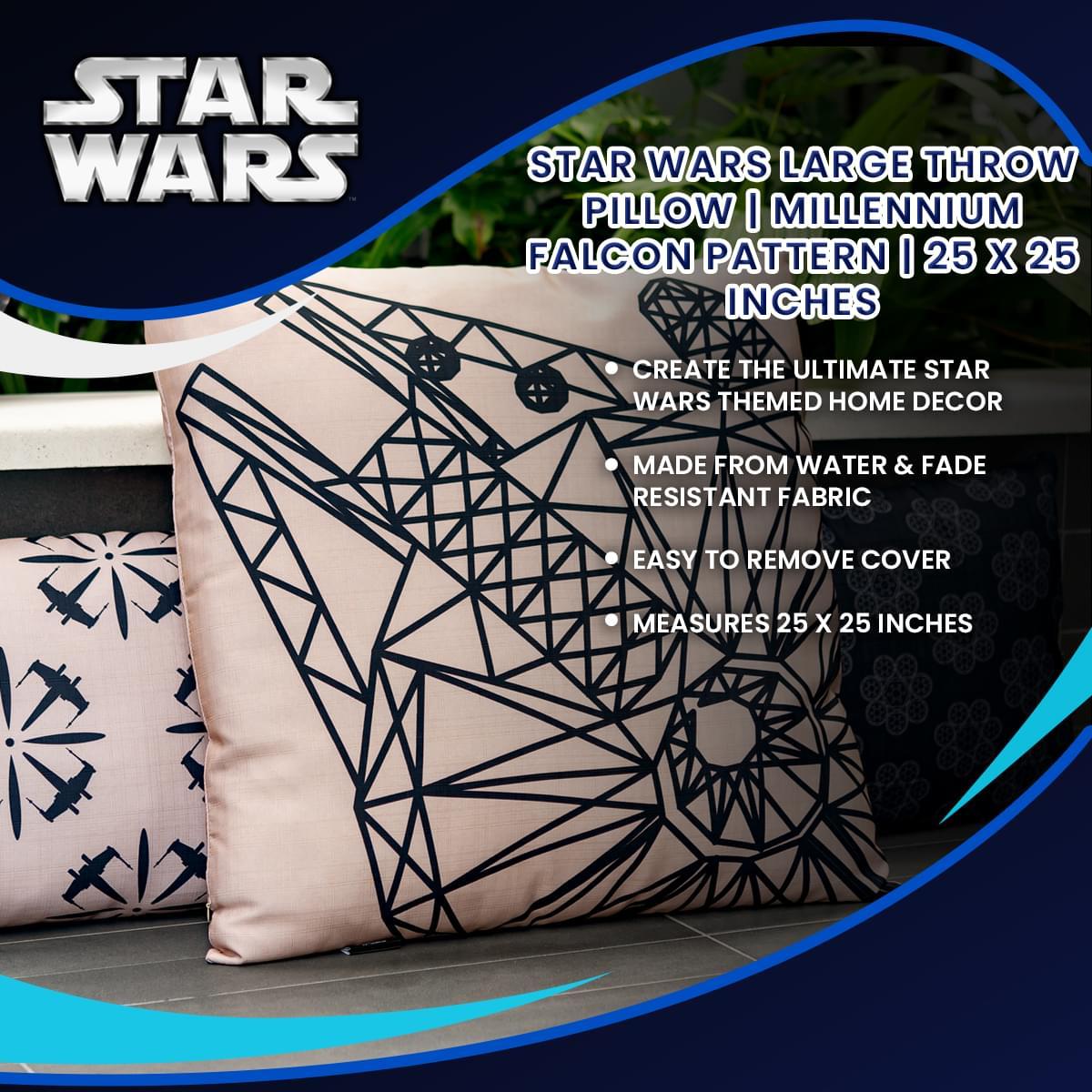 Star Wars White Millennium Falcon 25x25 Inch Outdoor Pillow picture