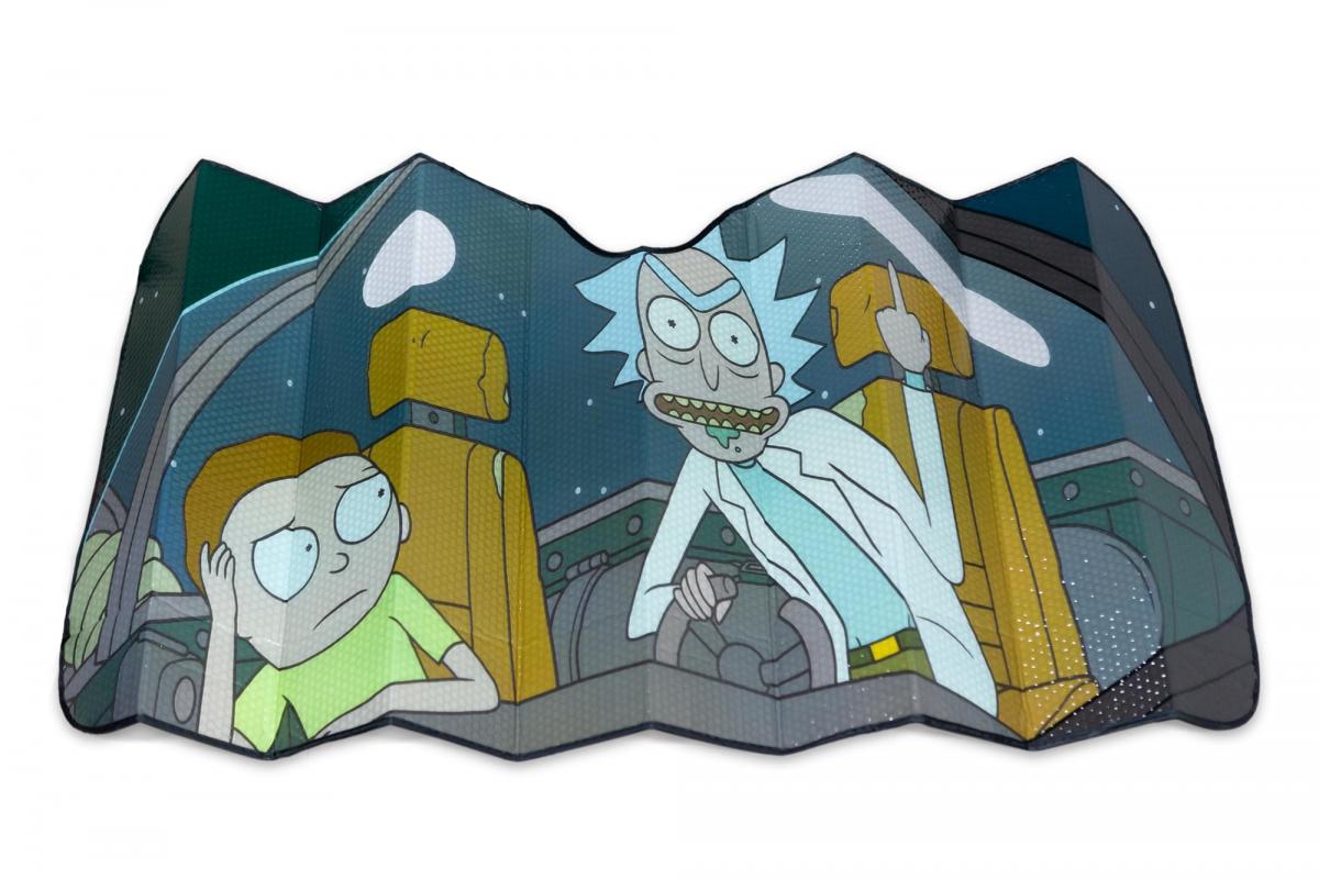 Rick and Morty Space Cruiser Flipping the Bird Sunshade picture