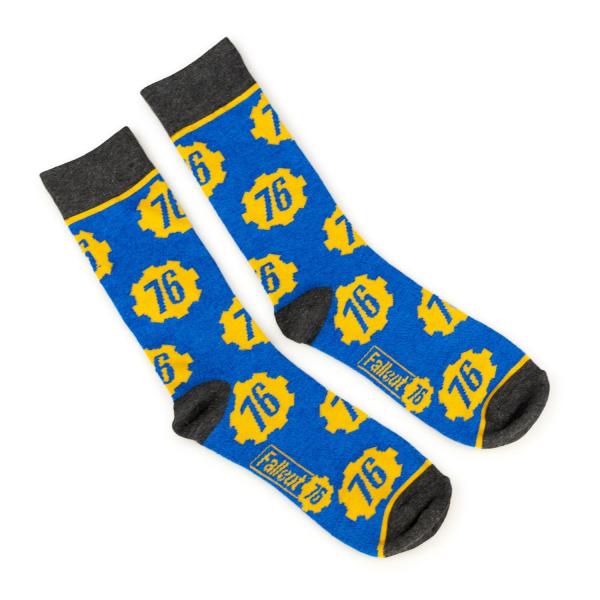 Fallout 76 Blue & Yellow Men's Crew Socks picture